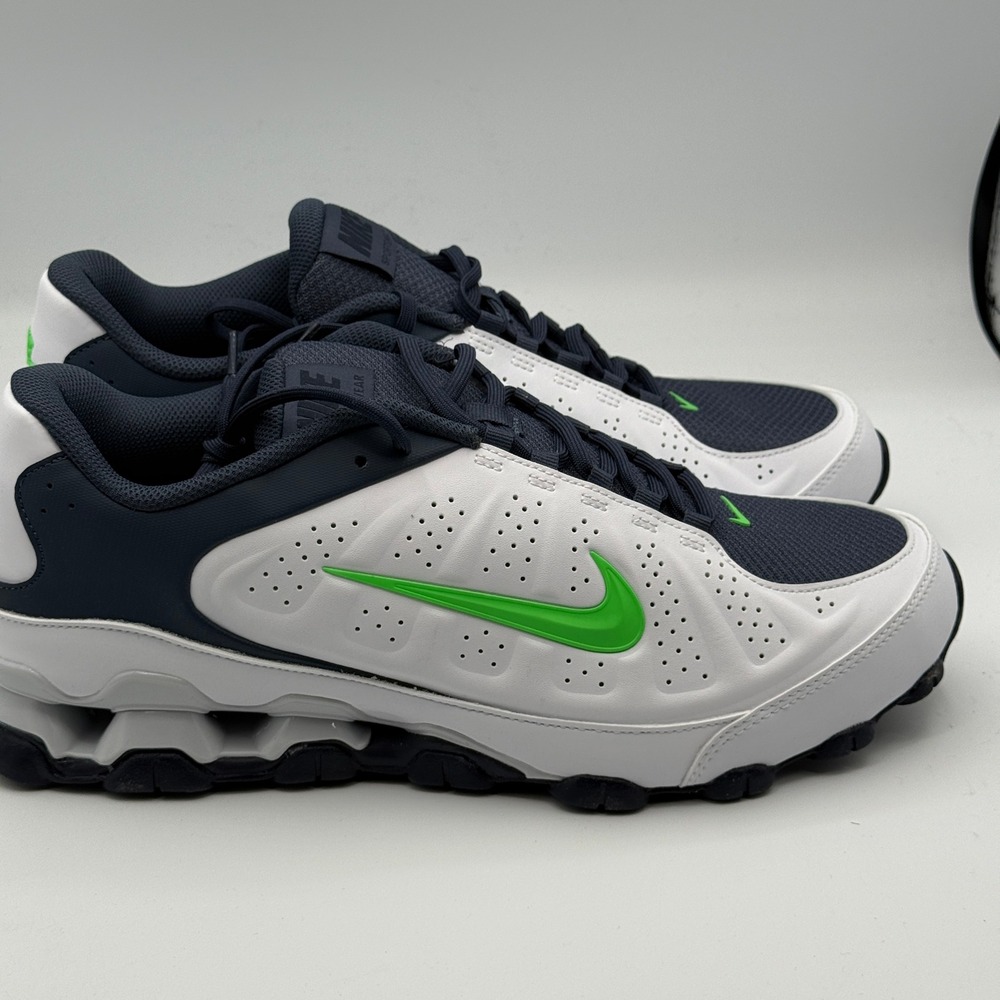 Nike Reax 8 TR Shoes Mens Size 10 White Navy Green Training 629951-102